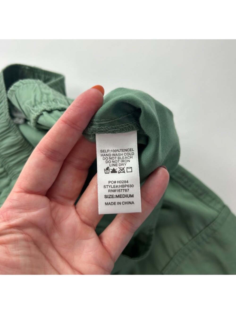 Hunter & Brown Sage Green Wide Leg Cargo Pant M - Picture 4 of 6